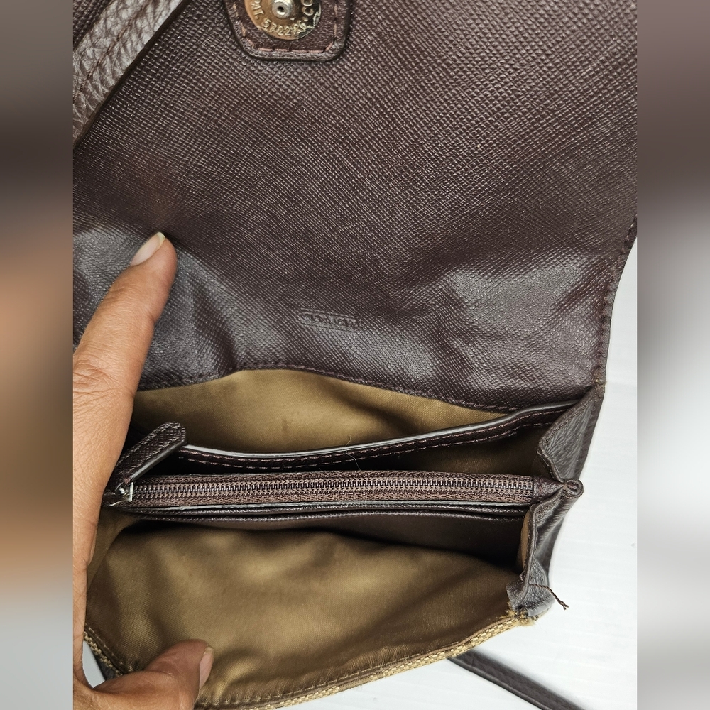 Coach Avery Signature Brown & Cream Wallet Crossbody Bag with Flap Closure - Picture 7 of 7